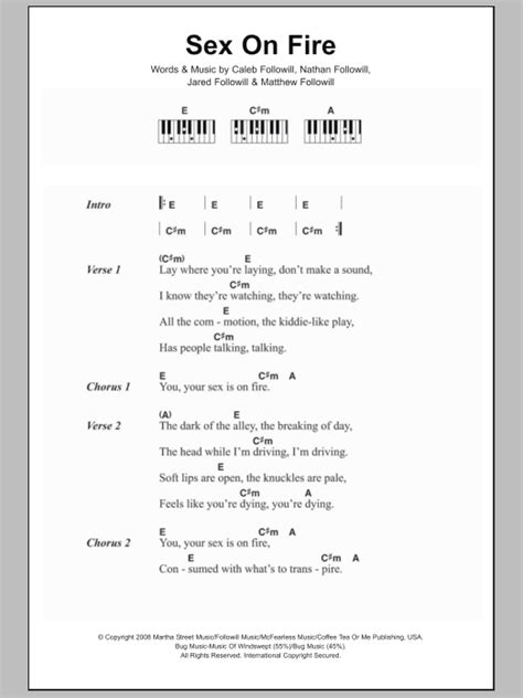 sex on fire chords.